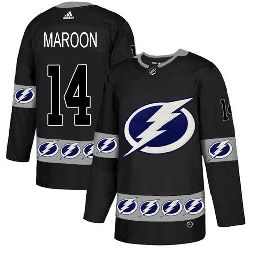 Adidas Tampa Bay Lightning Men #14 Pat Maroon Black Authentic Team Logo Fashion Stitched NHL Jersey
